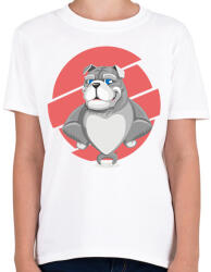printfashion Muscle dog - Gyerek póló - Fehér (2937709)