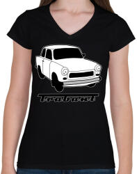 printfashion Trabant - Női V-nyakú póló - Fekete (5533764)