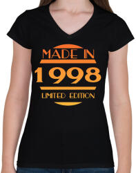 printfashion 1998 - Női V-nyakú póló - Fekete (12784164)