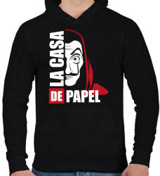 printfashion La casa de papel N - Férfi kapucnis pulóver - Fekete (5557853)