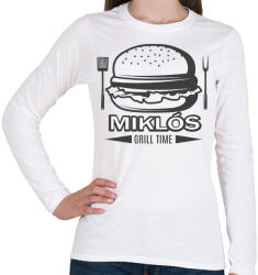 printfashion Grill time - Névvel - Női hosszú ujjú póló - Fehér (6292142)