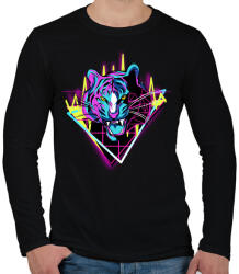 printfashion Neon Tigris - Férfi hosszú ujjú póló - Fekete (4172041)