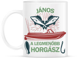 printfashion A legmenőbb horgász - Névvel - Bögre - Fehér (6287144)