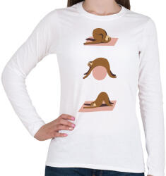 printfashion Lajhár jóga - Női hosszú ujjú póló - Fehér (1042446)