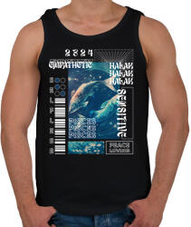 printfashion Pisces - Streetwear style - Férfi atléta - Fekete (15697692)