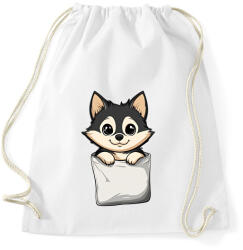 printfashion Cuki Husky Zsebben - Sportzsák, Tornazsák - Fehér (16724350)