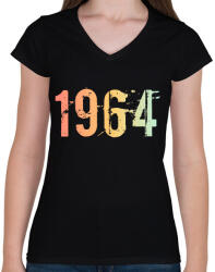printfashion 1964 - Női V-nyakú póló - Fekete (11819682)