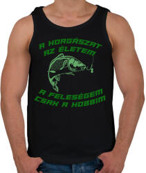 printfashion A horgászat az életem - Férfi atléta - Fekete (2613678)