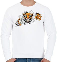 printfashion Tigris - Férfi pulóver - Fehér (1021836)
