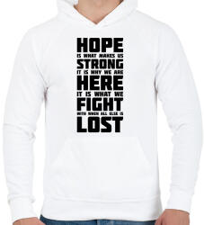 printfashion God of War idézet - Férfi kapucnis pulóver - Fehér (11345204)