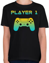 printfashion PLAYER 1 - Gyerek póló - Fekete (3660283)