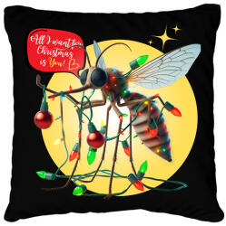 printfashion All I want for Christmas is You! - Vicces karácsonyi szúnyog - Párnahuzat, Díszpárnahuzat - Fekete (15269029)