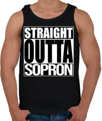 printfashion Straight Outta Sopron - Férfi atléta - Fekete (934962)