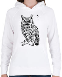 printfashion bagoly - Női kapucnis pulóver - Fehér (6032007)