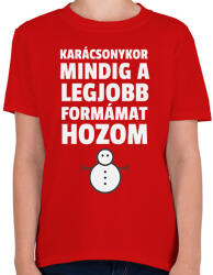 printfashion KARÁCSONYI ALAK - Gyerek póló - Piros (9555082)