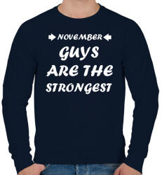 printfashion Novemberi férfiak a legerősebbek - Férfi pulóver - Sötétkék (1391446)