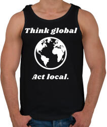 printfashion Think global - act local - Férfi atléta - Fekete (2475010)