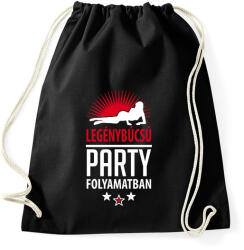 printfashion Legénybúcsú party folyamatban 2 - Sportzsák, Tornazsák - Fekete (1462548)