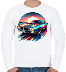 printfashion Autó - Férfi pulóver - Fehér (15135882)