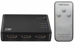ACT 3 портов HDMI суич ACT AC7845, 4K@60Hz, USB, Дистанционно, Черен (EWENT-ACT-SPLIT-AC7845) - hits