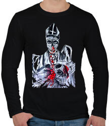 printfashion pap pentagrammal - Férfi hosszú ujjú póló - Fekete (5681097)