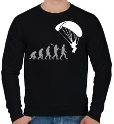 printfashion Ejtőernyős evolúció - Férfi pulóver - Fekete (14889097)
