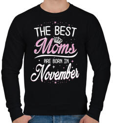 printfashion A legjobb anyák novemberben születtek - Férfi pulóver - Fekete (413416)