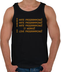 printfashion I hate programming! - Férfi atléta - Fekete (7239558)
