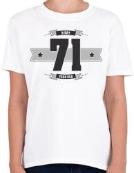 printfashion b-day-71-dark-lightgrey - Gyerek póló - Fehér (515421)