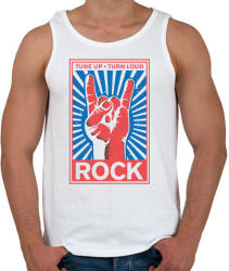 printfashion Rock zene_ - Férfi atléta - Fehér (4136466)