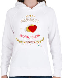 printfashion Barátság - szerelem - Női kapucnis pulóver - Fehér (498096)