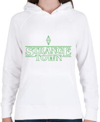 printfashion Stranger Town - Női kapucnis pulóver - Fehér (2214633)