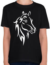printfashion Ló - Gyerek póló - Fekete (5026989)