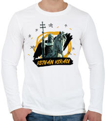 printfashion István király - Férfi hosszú ujjú póló - Fehér (9942312)