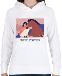 printfashion Friend forever - Lovas minta - Női kapucnis pulóver - Fehér (6327284)