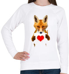 printfashion Watercolor fox love - Női pulóver - Fehér (1149291)