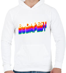 printfashion Budapest - Férfi kapucnis pulóver - Fehér (13187413)