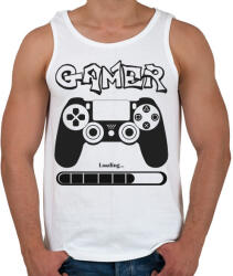 printfashion Gamer - Férfi atléta - Fehér (5309405)