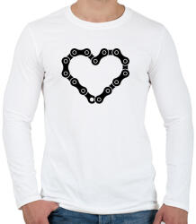 printfashion Chain heart - Férfi hosszú ujjú póló - Fehér (1641212)