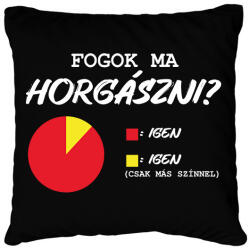 printfashion Fogok ma horgászni? - Párnahuzat, Díszpárnahuzat - Fekete (13623717)