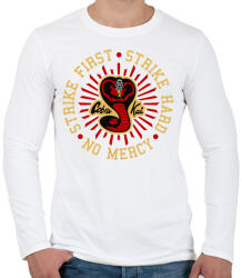 printfashion Strike first, Strike hard, No mercy - Cobra Kai - Férfi hosszú ujjú póló - Fehér (4579740)