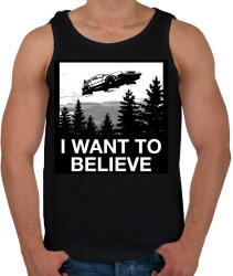 printfashion Hinni akarok - Vissza a jövőbe - Férfi atléta - Fekete (1460328)