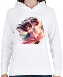 printfashion Tündérfiú és tündérlány - Női kapucnis pulóver - Fehér (14848011)