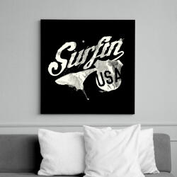 printfashion Szörf USA - Vászonkép - Fekete (6641619)