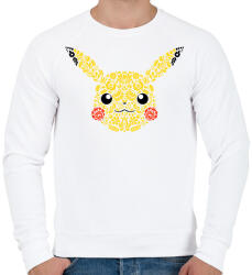 printfashion Magyaros Pikachu - Férfi pulóver - Fehér (12846692)
