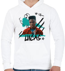 printfashion Lucas - Stranger Things - Férfi kapucnis pulóver - Fehér (11605094)