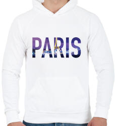 printfashion Paris - Férfi kapucnis pulóver - Fehér (2005332)