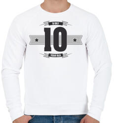 printfashion b-day-10-dark-lightgrey - Férfi pulóver - Fehér (506030)