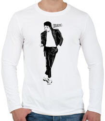 printfashion michael jackson billie jean - Férfi hosszú ujjú póló - Fehér (4719239)