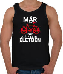 printfashion Már csak egy gép tart életben - Kerékpáros - Férfi atléta - Fekete (4151715)